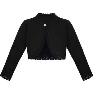 Lilax Little Girls' Knit Long Sleeve Button Closure Bolero Cardigan Shrug SZ 6